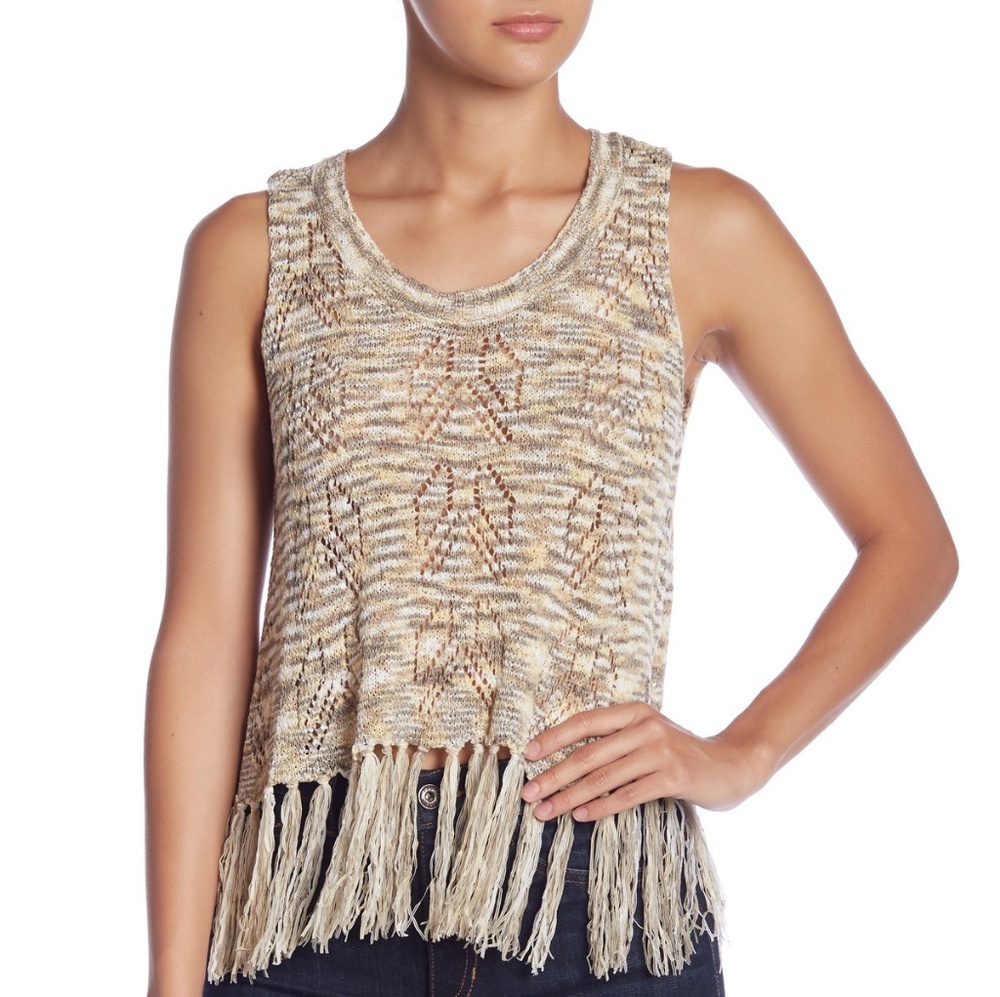 Romeo and Juliet Couture Fringe Knit Tank